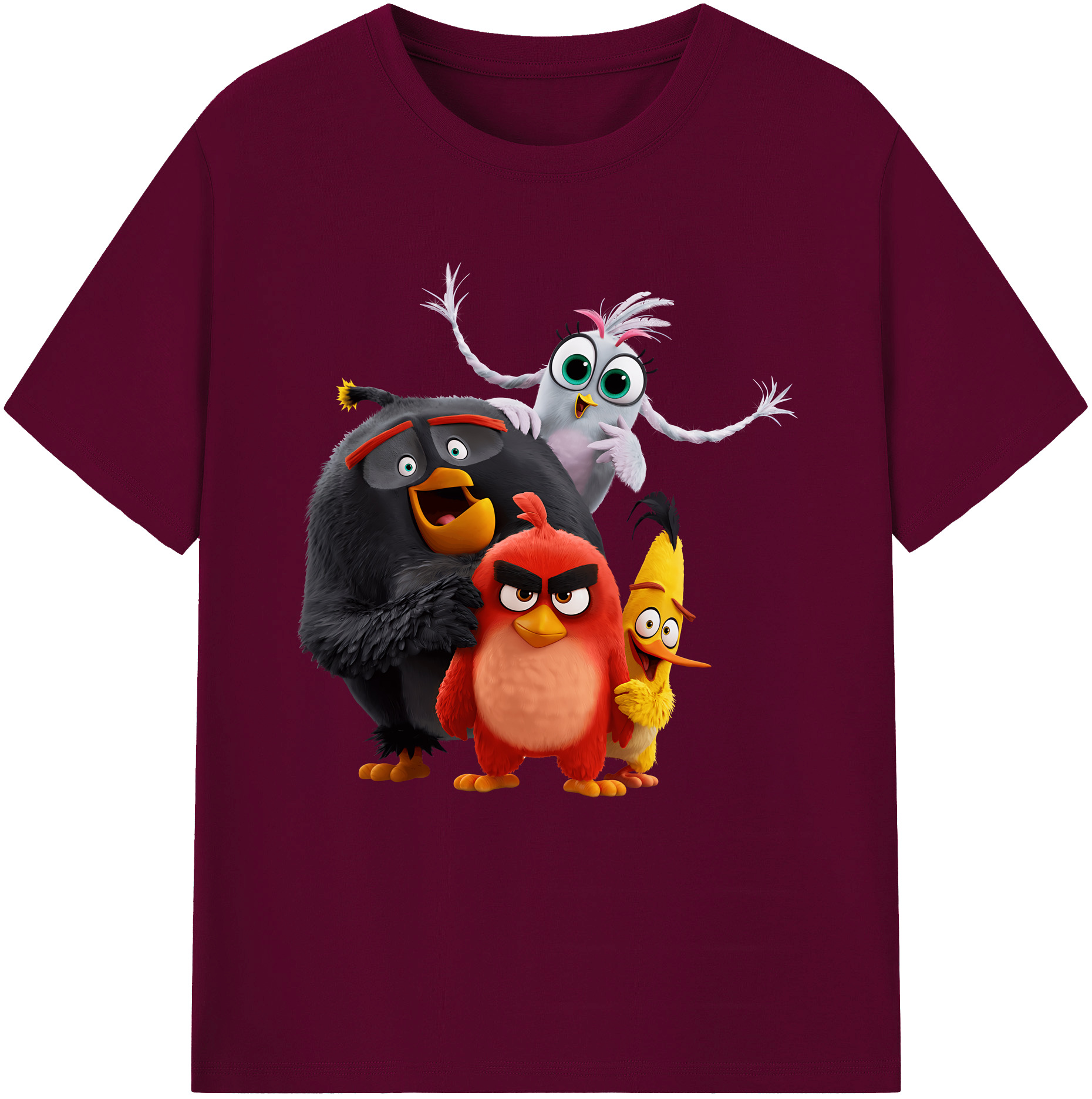 （画像用） Angry Birds アングリーバード レディースカジュアルプリントTシャツ（綿100％）